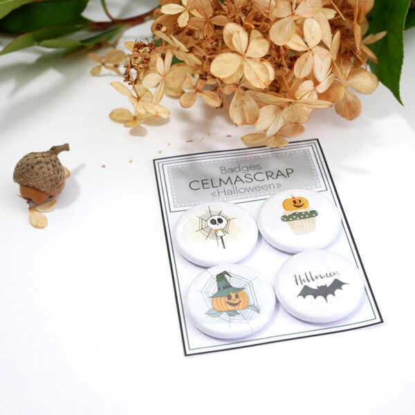 Lot de 4 badges "Halloween" – Image 2