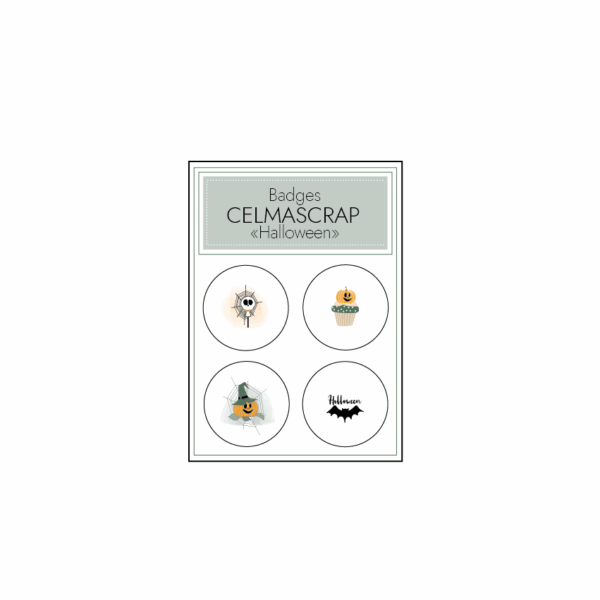 Lot de 4 badges "Halloween"