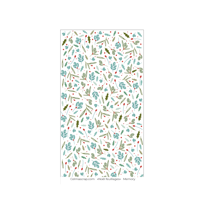 Calque Memory Noël feuillages
