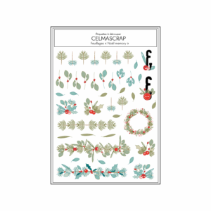 Etiquettes à découper Memory Noël "Feuillages"