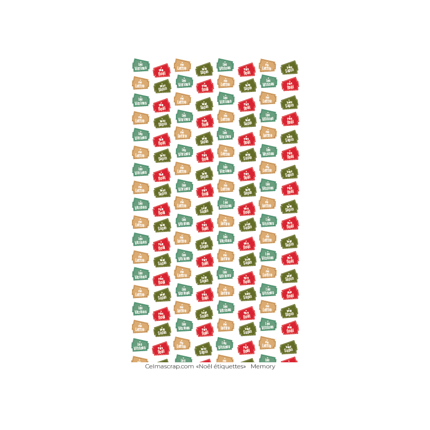 Calque Memory Noël étiquettes