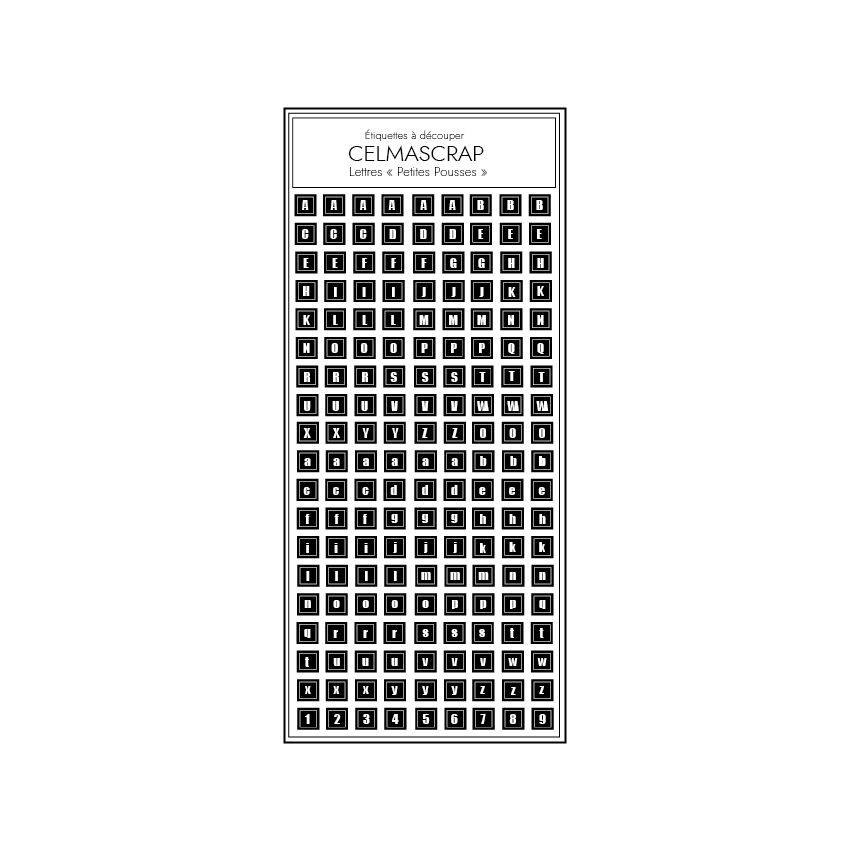 Etiquette à découper Petites pousses "Lettres"