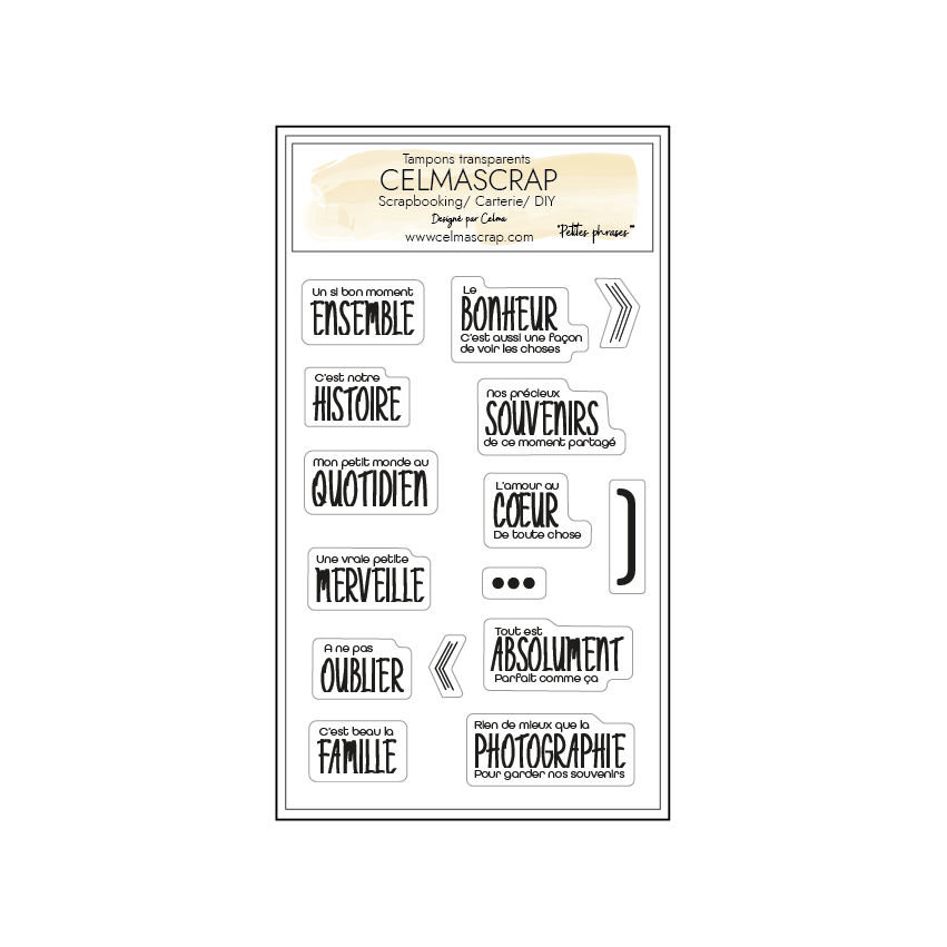Tampons transparents "Petites phrases"